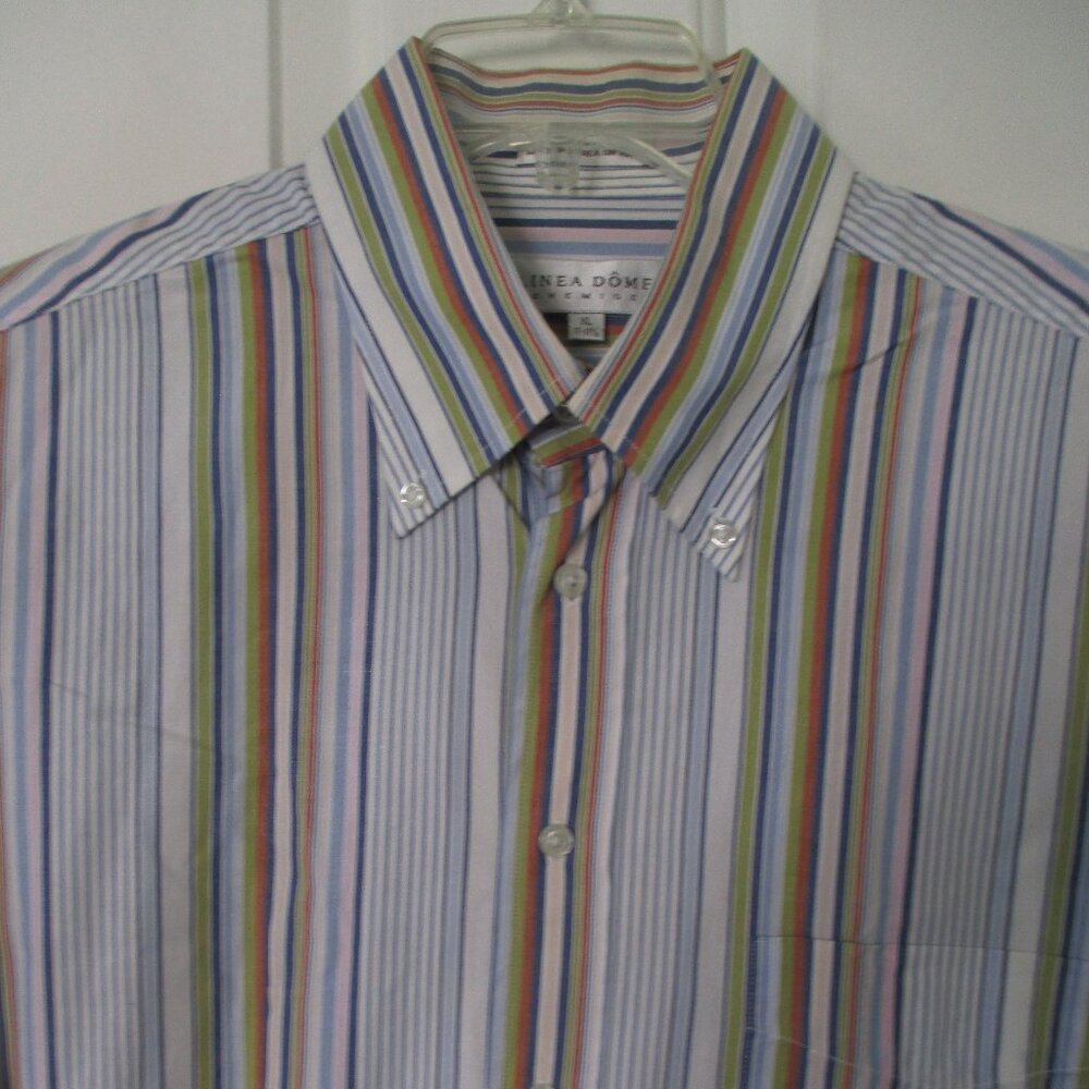 Linea Dome Mens L/S Rainbow Cotton Stripe Button-down Dress Shirt-Size 18/36* XL